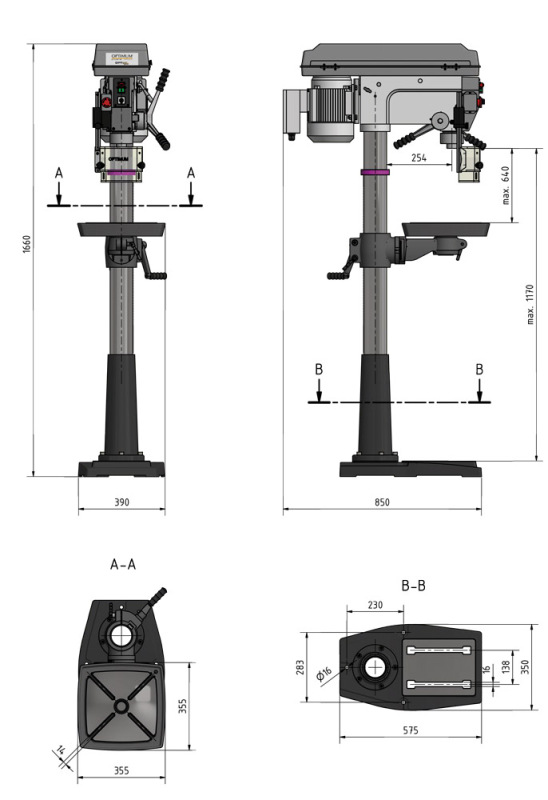 Sloupová vrtačka OPTIdrill DQ 32 5