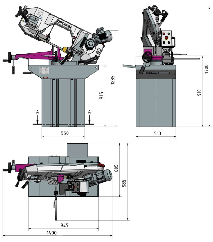 Pásová pila na kov OPTIsaw S 275 N (400 V) 7